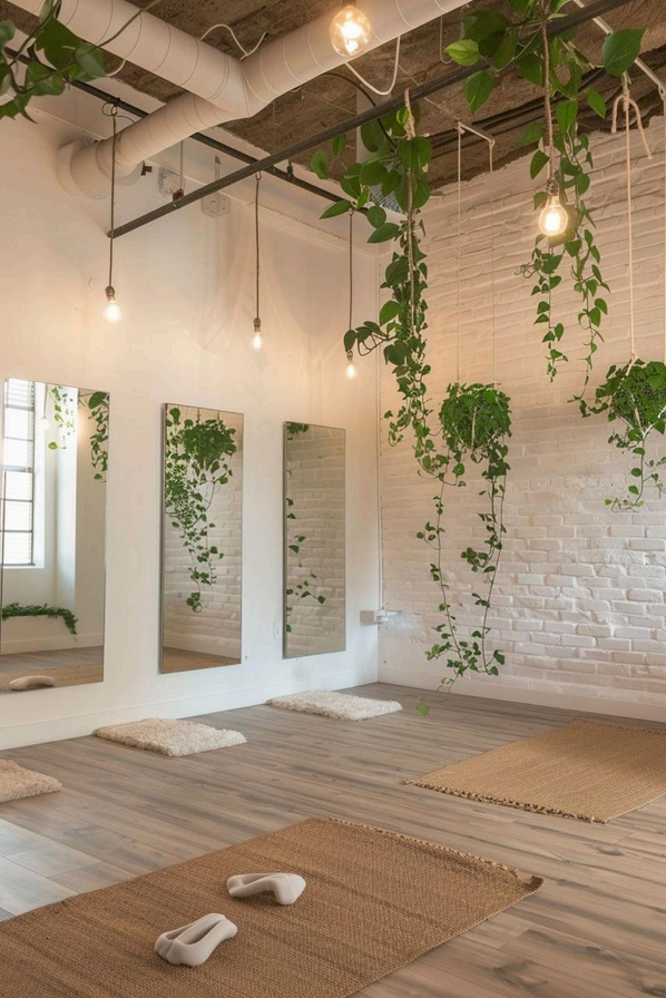 Estudio con plantas y luz natural